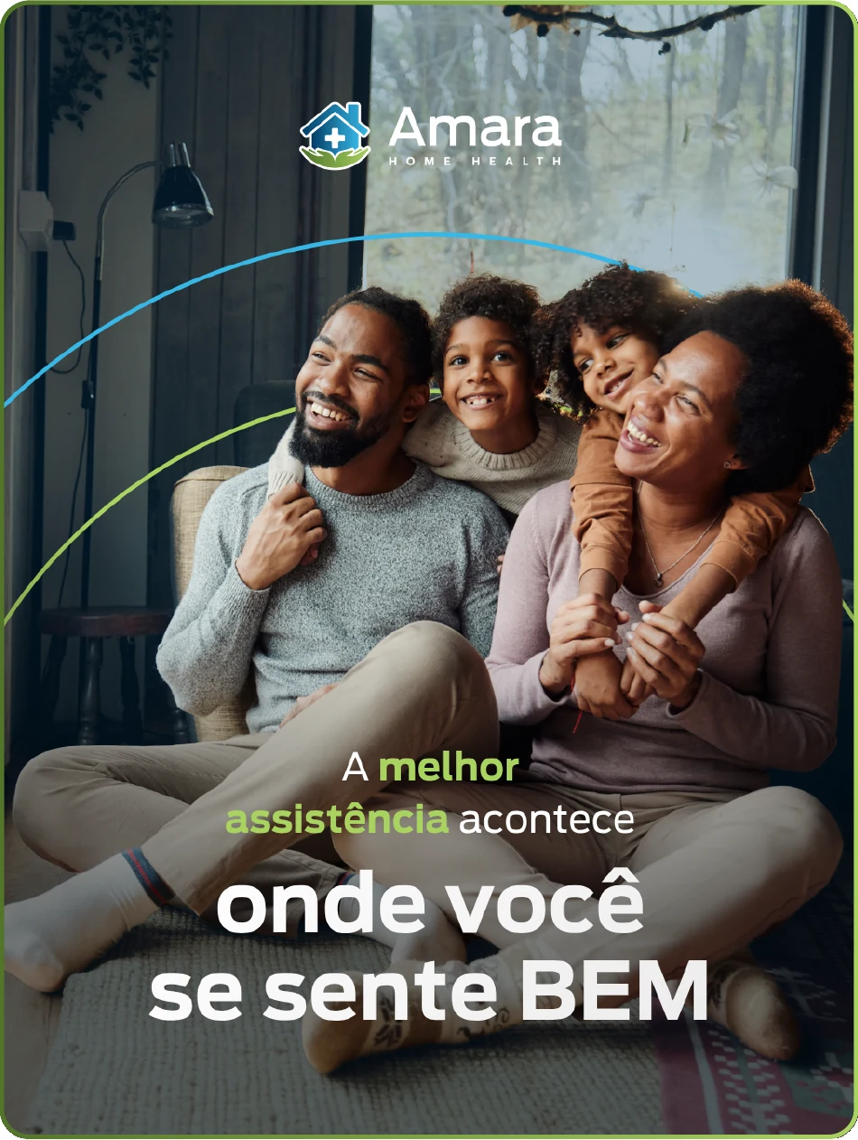 Familia em casa com assistencia domiciliar